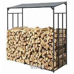 Heavy Duty Firewood Log Storage Rack Large Shed Holder Shelf Stand Metal Frame