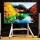 Heavy Duty Floor Tv Stand Industrial Wood Shelf Mobile Tv Cart For 65-100 Lcd