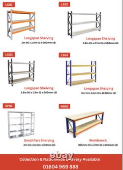 Heavy Duty Garage Shelving 2m H x 2.5 L x 600 D More Sizes Available