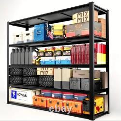 Heavy Duty Garage Shelving Extra Large Metal Storage Rack, 5 Tier, Holds Up to