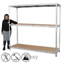 Heavy Duty Garage Shelving Extra Wide Boltless Racking 1200KG Capacity