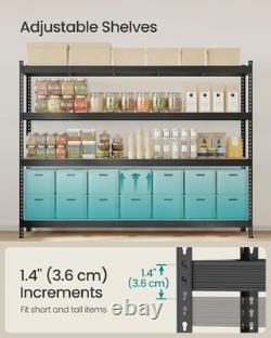 Heavy Duty Garage Shelving Unit 4 Tier 60x240x183 cm Storage Rack 2000 kg Load