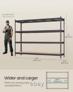 Heavy Duty Garage Shelving Unit 4 Tier 60x240x183 cm Storage Rack 2000 kg Load