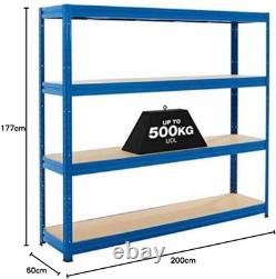 Heavy Duty Garage Shelving Unit 500Kg per Shelf (2000Kg per Bay) 177X200X60