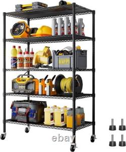 Heavy Duty Garage Shelving Unit, 91.3x45.7x190.5cm, 5 Tier, Black