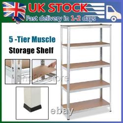 Heavy-Duty Garage Shelving Units 5 Tier Racking Metal Storage Shelves Boltless