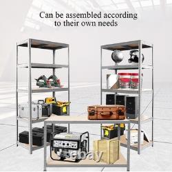 Heavy-Duty Garage Shelving Units 5 Tier Racking Metal Storage Shelves Boltless