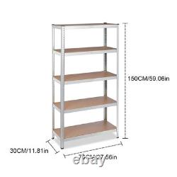 Heavy-Duty Garage Shelving Units 5 Tier Racking Metal Storage Shelves Boltless