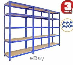 Heavy Duty Garage Storage Shelving Rack Units Industry Metal Shelving Bays 5Tier