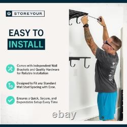 Heavy Duty Garage Wall Shelving 180kg with Hooks 2 Pack Steel Storage Rack