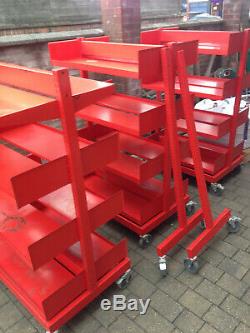 Heavy Duty Industrial Steel Shelving Trolley units with locking castors (3 bays)