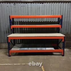 Heavy Duty Industrial Work Bench With Shelving 2440mm x 900mm
