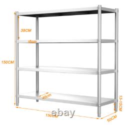 Heavy Duty Kitchen Stainless Steel Storage 304-Grade Commercial Shelf Racks Unit