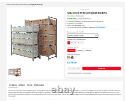 Heavy Duty Long Span Steel Racking 1.6m tall x 0.6m Deep Bays Shelving Shelves