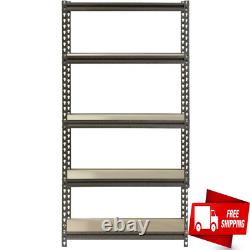 Heavy Duty Metal Adjustable Steel Storage Garage Unit 5 Shelves Home Organizer