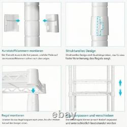 Heavy Duty Metal Clothes Rail Storage Garment Shelf with 4 Hanging Rods Stand Rack