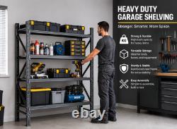 Heavy Duty Metal Racking Adjustable Garage Shelving Unit 4 Tier Storage Racking