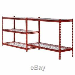 Heavy Duty Metal Storage 5 Shelves Shelf Rack Steel Shelving 48 x 18 72 Red