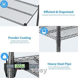 Heavy Duty Metal Storage Rack 5 Tier Wire Shelving Unit on Wheels Kitchen Garage