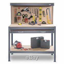 Heavy Duty Metal Work Bench Garage Unit Tool Storage Drawer Sturdy Steel Shelf