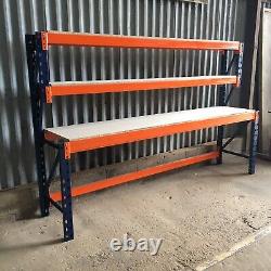 Heavy Duty Pallet Racking Work / Packing Bench (2400mm X 750mm) With Shelves
