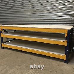 Heavy Duty Pallet Racking Work / Packing Bench (2700mm X 750mm) With 2 Shelves