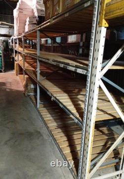 Heavy Duty Racking Shelving Storage 4 bays at 2.4m wide each 4 shelf 1.2m deep