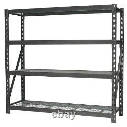 Heavy-Duty Racking Unit with 4 Mesh Shelves 640kg Capacity Per Level 1956mm