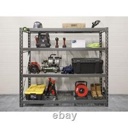 Heavy-Duty Racking Unit with 4 Mesh Shelves 640kg Capacity Per Level 1956mm