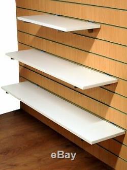 Heavy Duty Retail Wooden Shelfs Shelves For Slatwall With Metal Brackets