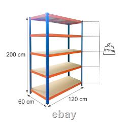 Heavy-Duty Shelf Basement Household Storage Workshop 5 Tiers