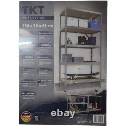 Heavy Duty Shelf With 5 Wooden Shelves 175Kg Workshop Cellar Storage 180X92X46