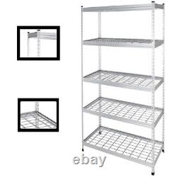 Heavy Duty Shelving 90W x 45D x 183H With 5 Shelves, Rivet Wire UKED