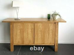 Heavy Duty Solid Natural Wood Hallway Sideboard Storage Cabinet With Shelves