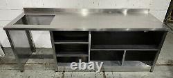 Heavy Duty Stainless Steel Preparation Unit With Shelves 2467 MM Wide £300 + Vat