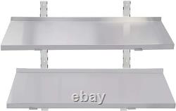 Heavy Duty Stainless Steel Wall Shelf 100x30cm Commercial Kitchen Storage Rack