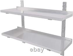 Heavy Duty Stainless Steel Wall Shelf 60x30cm Commercial Kitchen Storage Rack Heavy Duty Stainless Steel Wall Shelf 60x30cm Commercial Kitchen Storage Rack