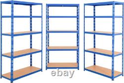 Heavy Duty Steel Garage Shelving 5 Tier 1000kg Blue 179x90x45cm Storage