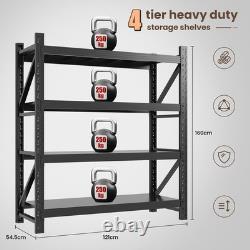 Heavy Duty Steel Shelving Garage Racking Unit 4-Tier Adjustable 250KG Per Heavy Duty Steel Shelving Garage Racking Unit 4-Tier Adjustable 250KG Per
