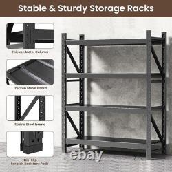 Heavy Duty Steel Shelving Garage Racking Unit 4-Tier Adjustable 250KG Per