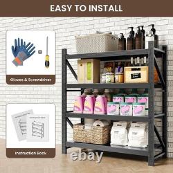 Heavy Duty Steel Shelving Garage Racking Unit 4-Tier Adjustable 250KG Per