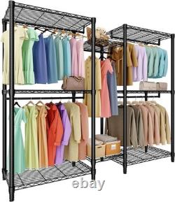 Heavy Duty Storage Clothes Rail Rack Garment Hanging Stand Open Wardrobe Shelf