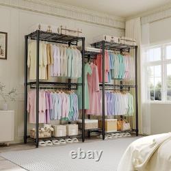 Heavy Duty Storage Clothes Rail Rack Garment Hanging Stand Open Wardrobe Shelf