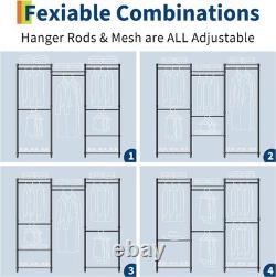 Heavy Duty Storage Clothes Rail Rack Garment Hanging Stand Open Wardrobe Shelf