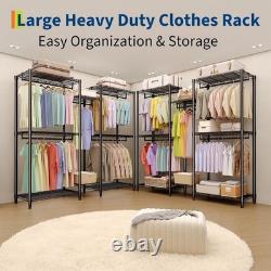 Heavy Duty Storage Clothes Rail Rack Garment Hanging Stand Open Wardrobe Shelf