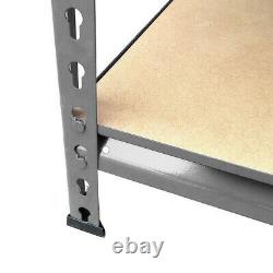 Heavy Duty Storage Racking 5 Tier Grey Shelving Boltless rivet (150x70x30)cm