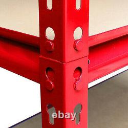 Heavy Duty Storage Racking 5 Tier Red Shelving Boltless rivet (150x70x30)cm