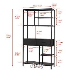 Heavy Duty Tall Wooden Freestanding Bookcase Storage Unit Deep Shelf with Drawer