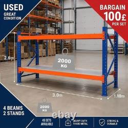 Heavy Duty Warehouse Pallet Racking / Shelving Used £100 Per Set