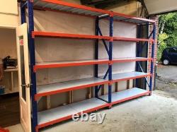 Heavy Duty Warehouse Racking Garage Shelving Metal Decks holds 300kg Height 3m